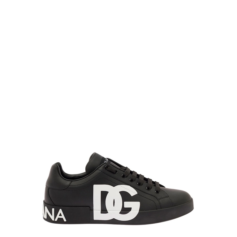 Portofino White and Black Leather Sneakers Dolce & Gabbana Man