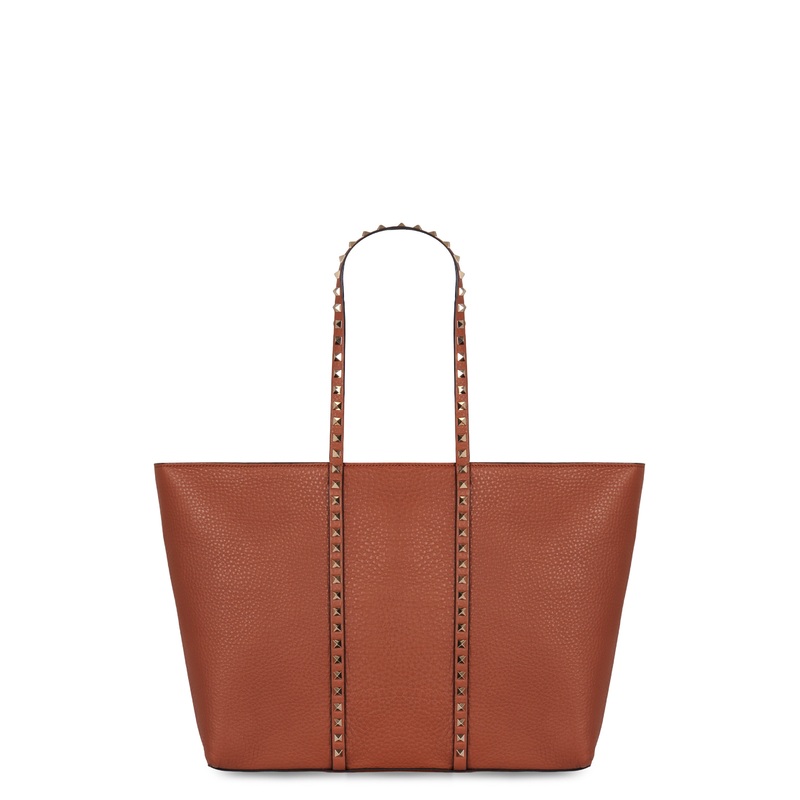 SHOPPING ROCKSTUD BAG IN LEATHER