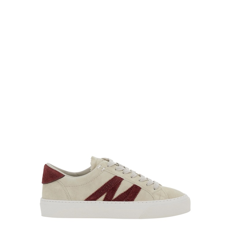White Low Top Sneakers with Logo Detail on the Side and Logo Patch on the Tongue in Leather Woman