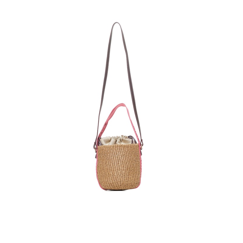 Woody straw bucket bag|PZ
