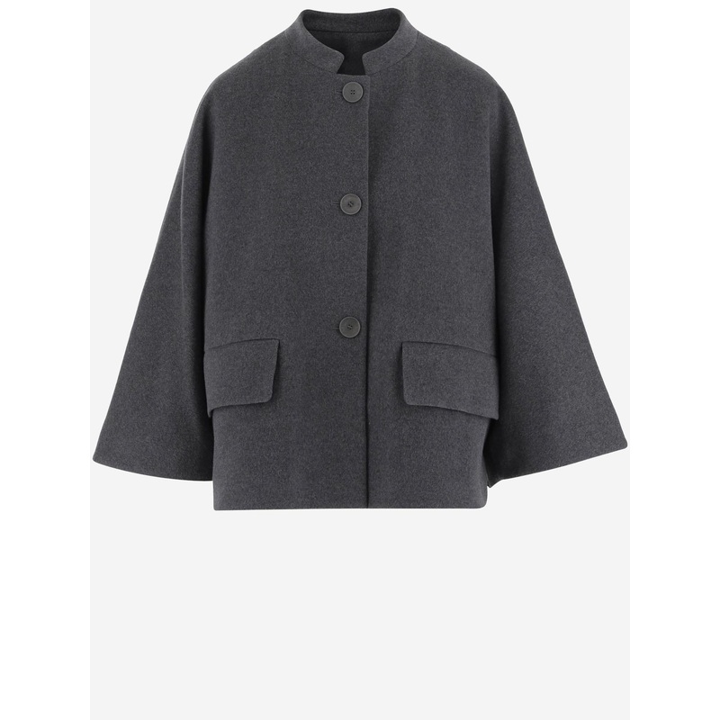 Wool Blend Jacket with Button Closure