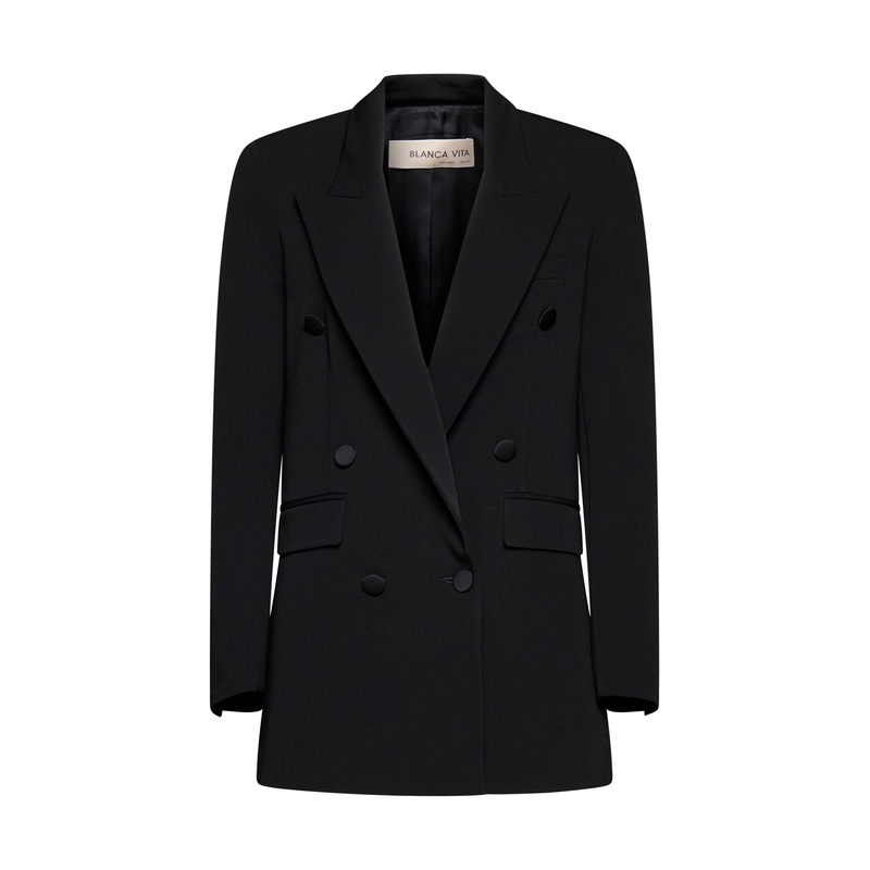 Black cady Glicy double-breasted blazer