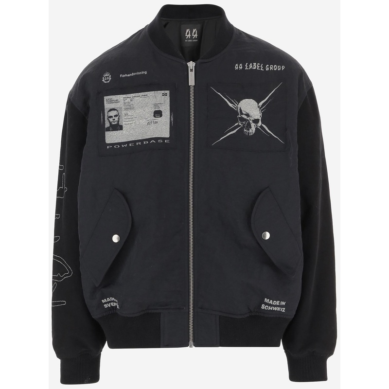 Bomber Jacket with Logo|Black|48