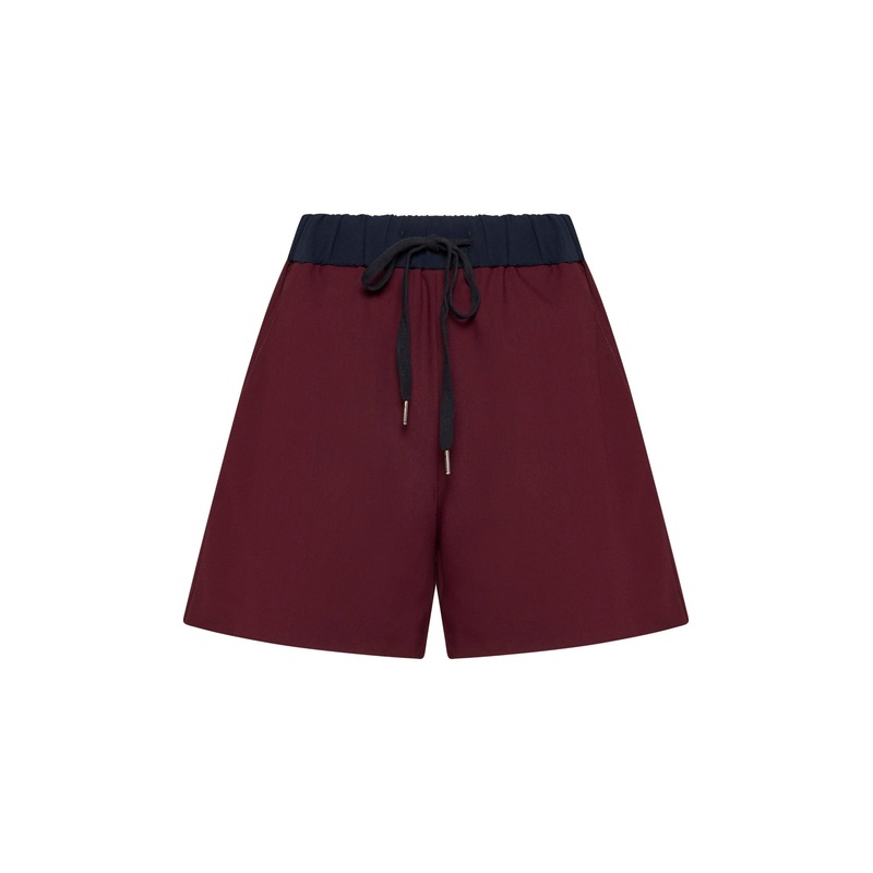 Burgundy silk Brassavola shorts