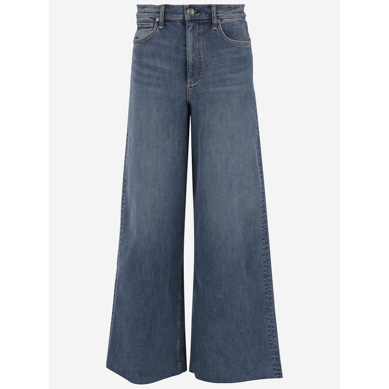Stretch Cotton Jeans with Wide Leg