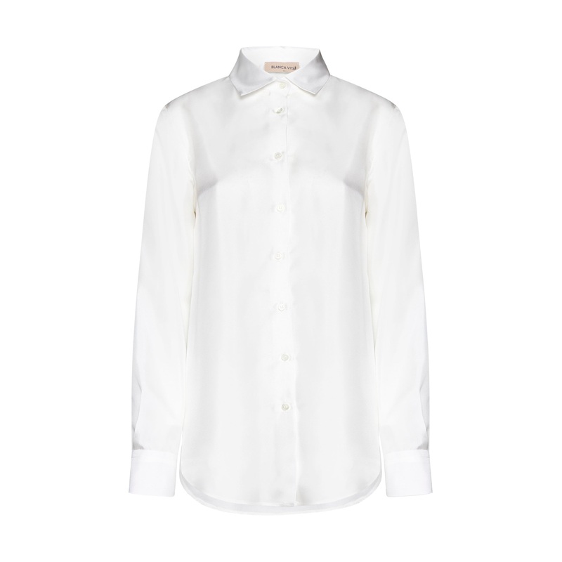 White silk Catalpa shirt|40|42|44|46