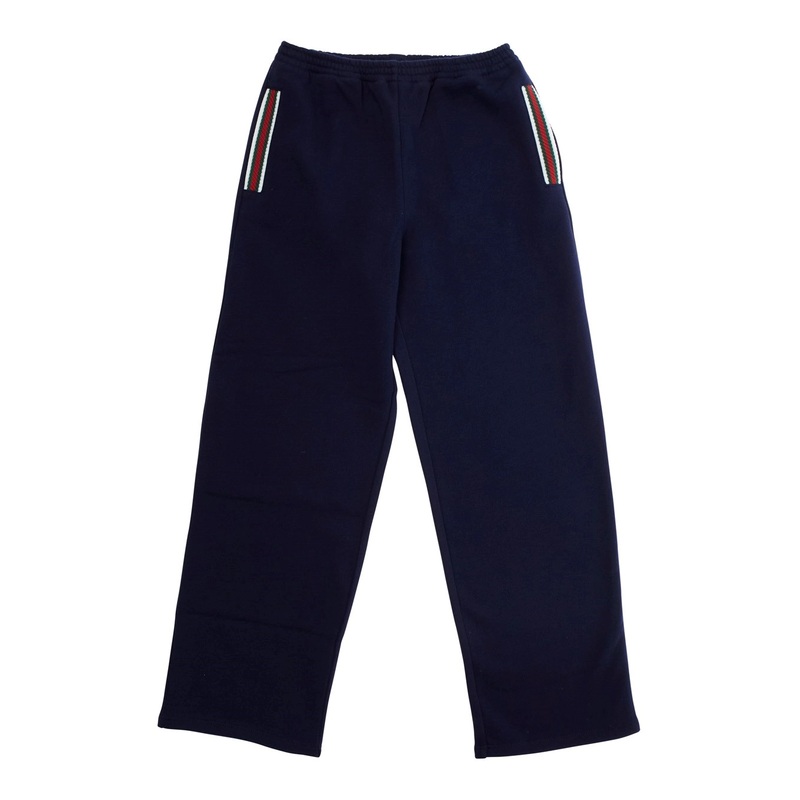 Blue Trousers with Web Pattern on Sides in Fabric Boy