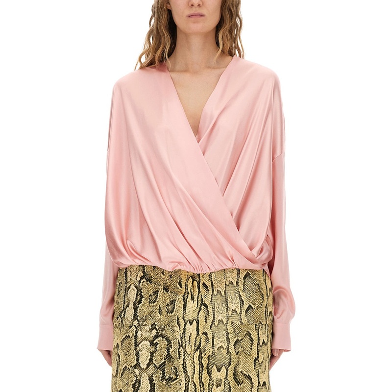 DRAPED TOP|PINK|S|M