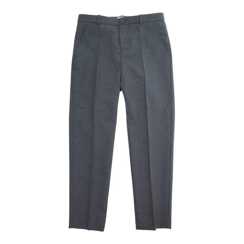 Grey Trousers with Front Plisse and Embroidered Logo in fabric Boy