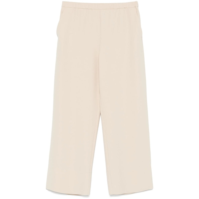 Beige Cropped Trousers|Beige|48
