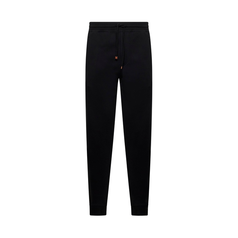 Black techno cotton fleece joggers
