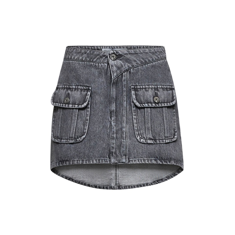 Grey denim miniskirt|6|8|10