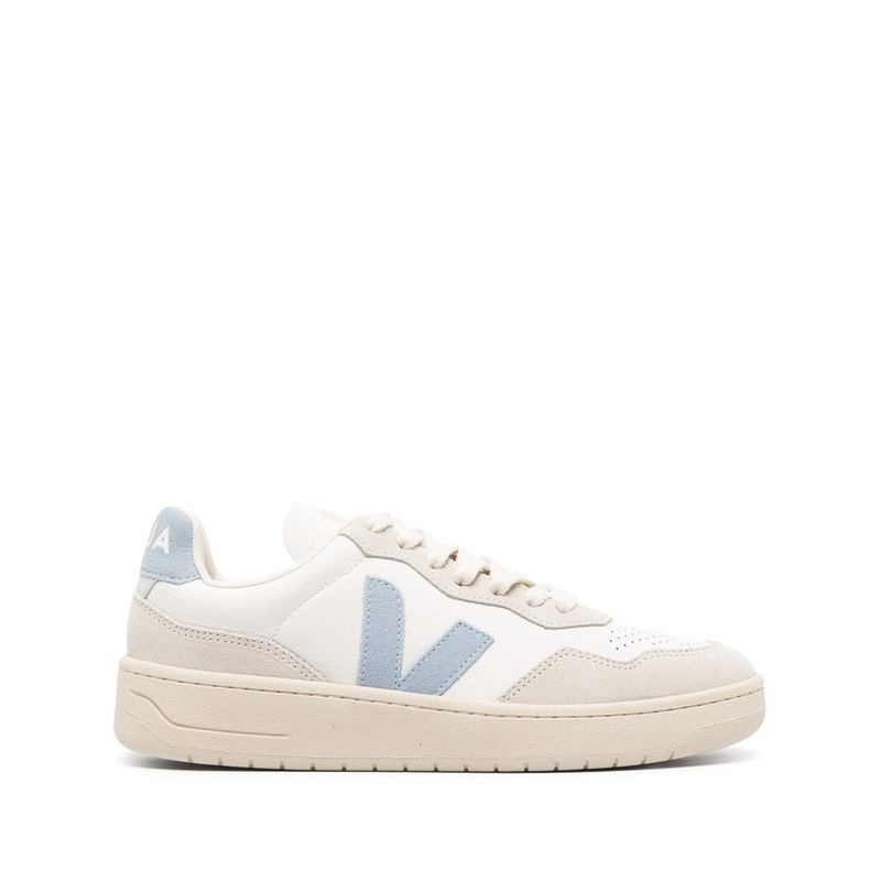 White Calf Leather Sneakers with Suede