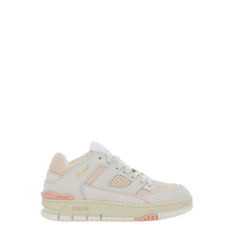 ‘Area Lo’ Pink Low Top Sneakers with Logo Patch on the Tongue and Chunky Sole in Leather Woman