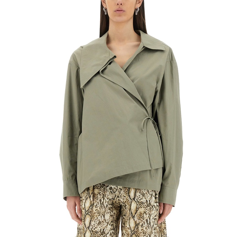 ASYMMETRICAL SHIRT|GREEN|38|36