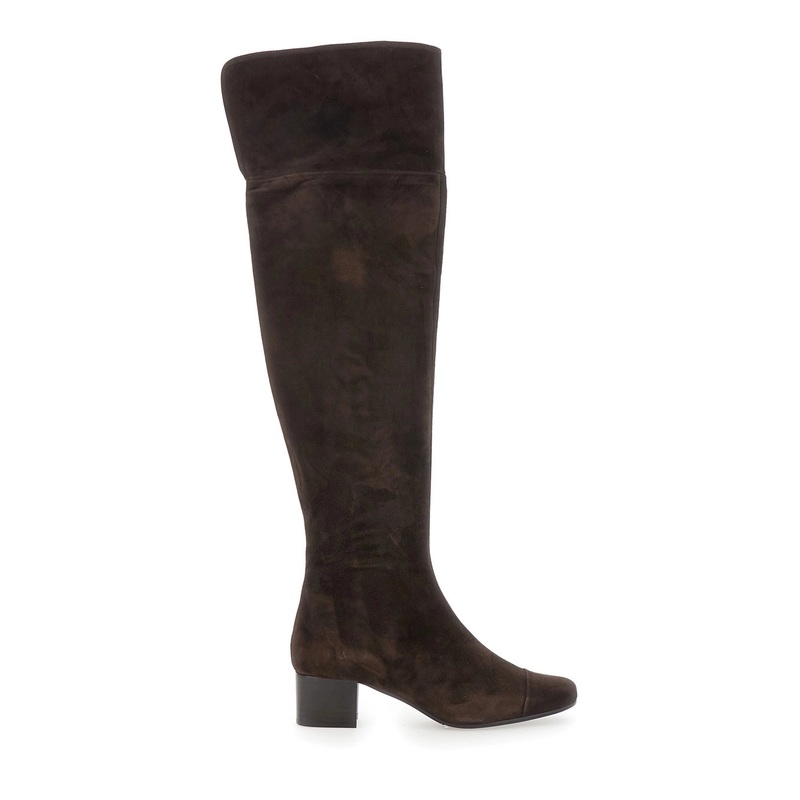 ‘Brigitte’ Brown Ankle Boots with Side Zip Closure in Suede Woman