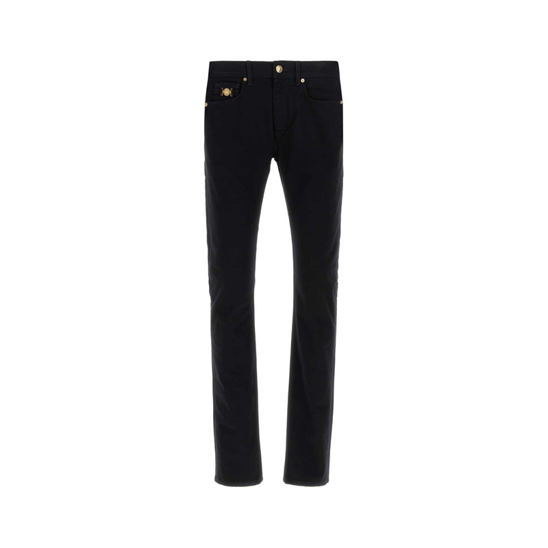 JEANS WITH MEDUSA DETAIL|BLACK|32|34