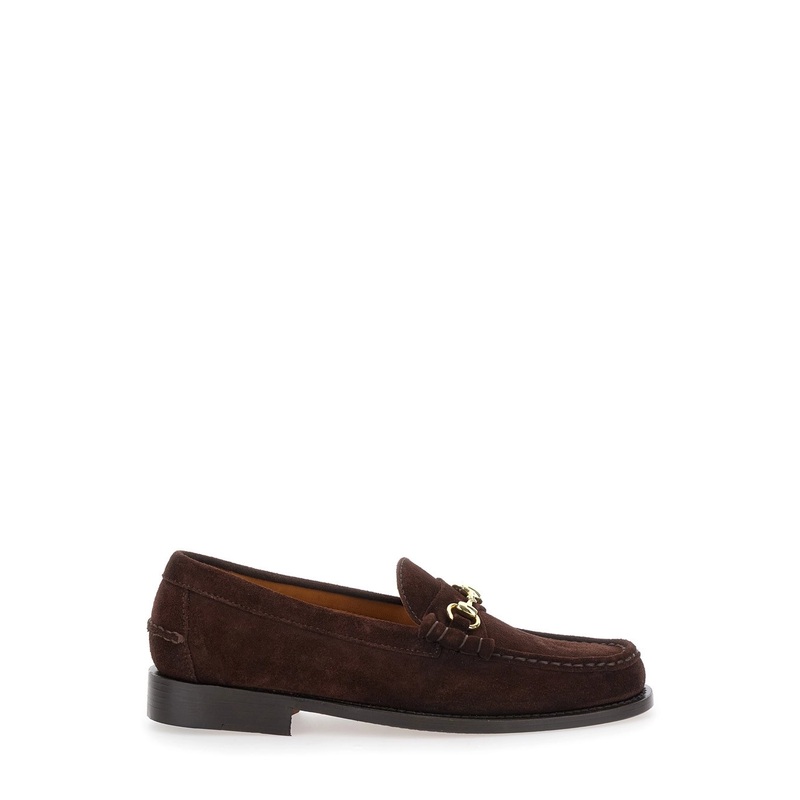 ‘Joe Modena’ Brown Pull-On Loafers with Horsebit Detail in Suede Man