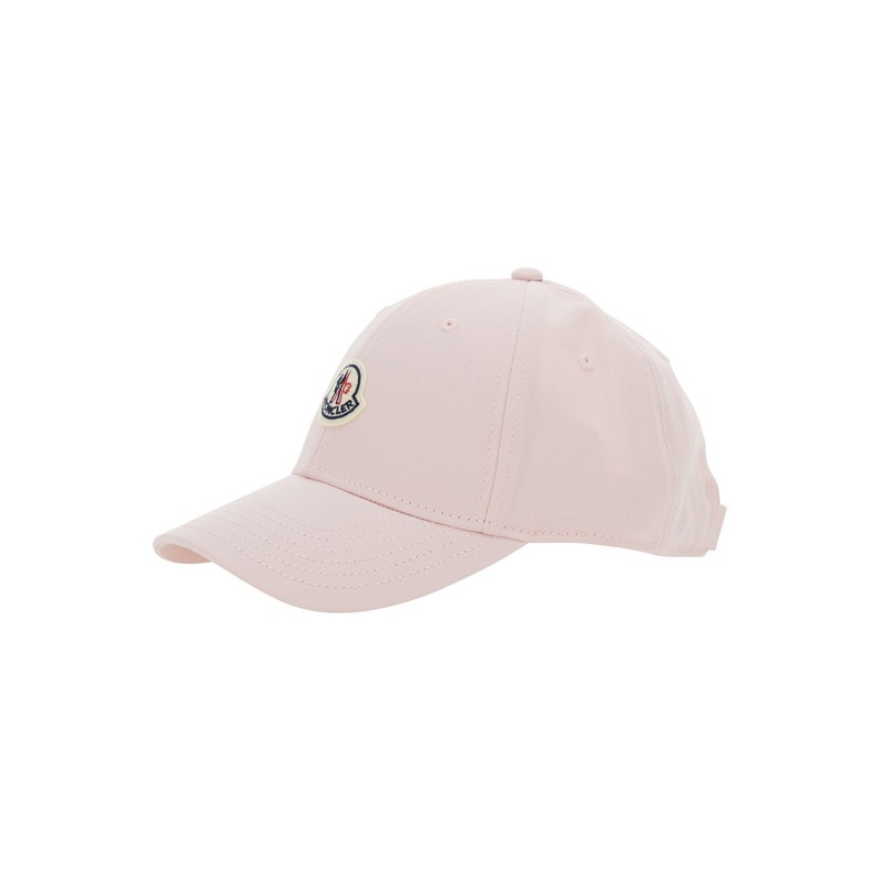 Pink Baseball Cap with Logo Patch in Cotton Woman