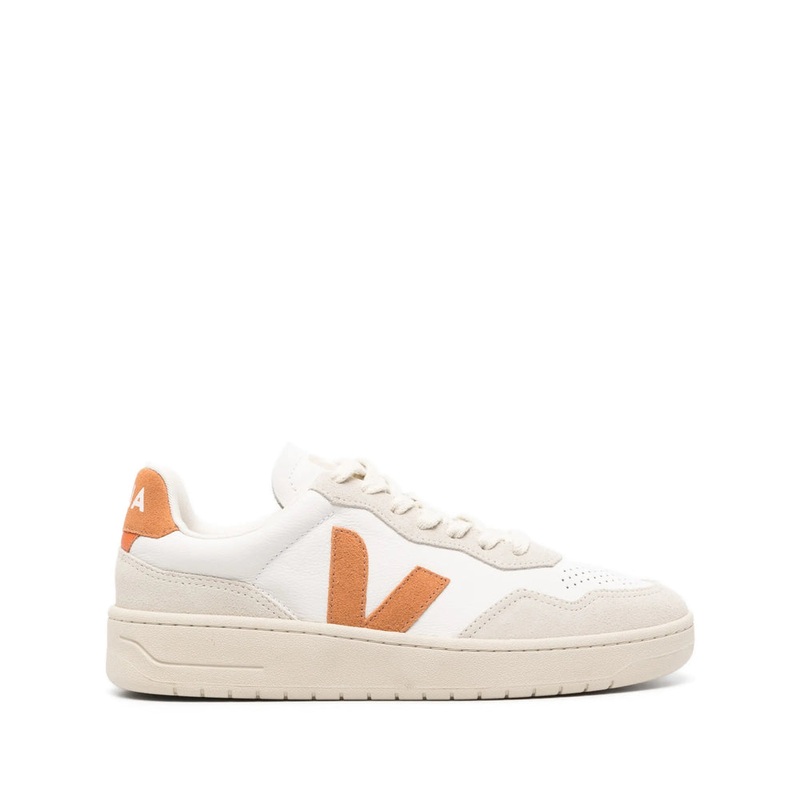 White Leather Panelled Sneakers