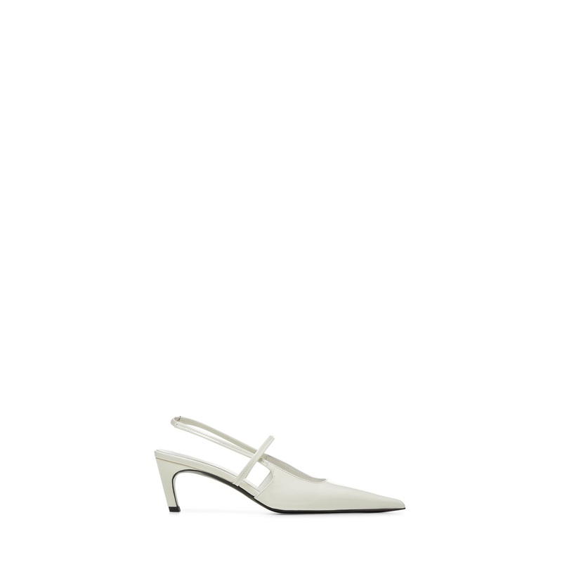 White patent leather Sharp slingback