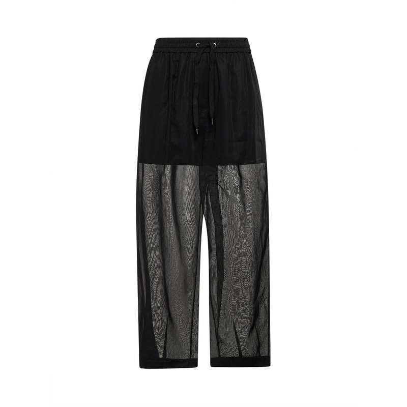 Black organza Track trousers|36|38|40|42|44|46|48|50