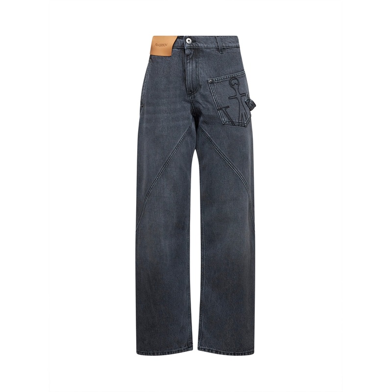 Black twisted leg workwear jeans