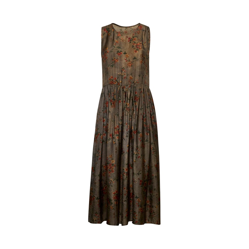 Green printed twill Ardal dress