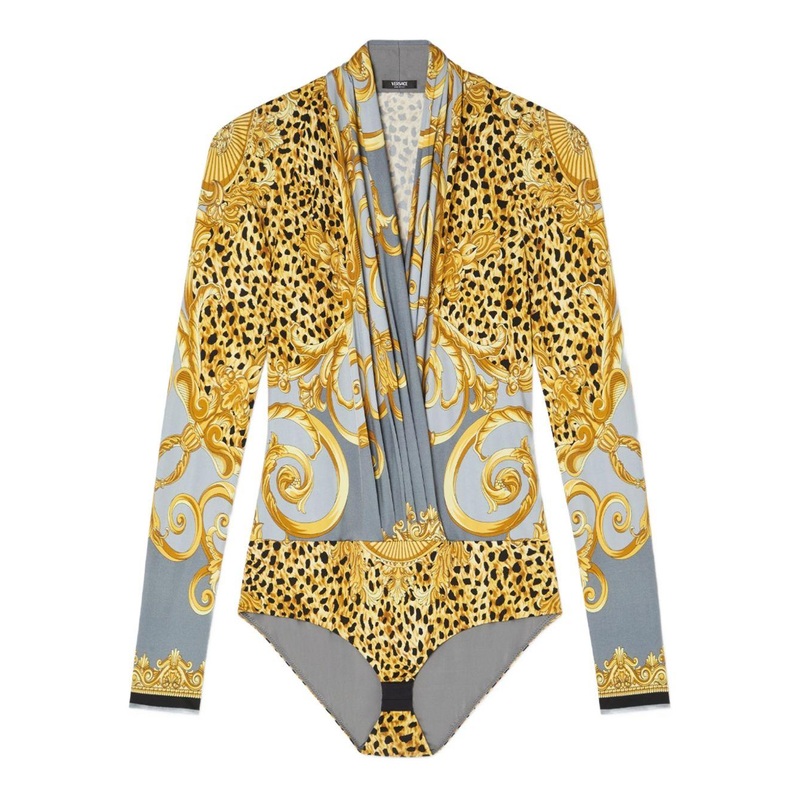 Versace Cheetah Foulard Bodysuit