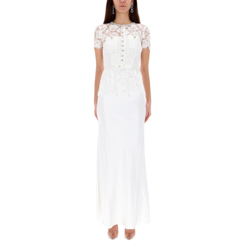 WHITE NYLON-COTTON DRESS|WHITE|8|6|10