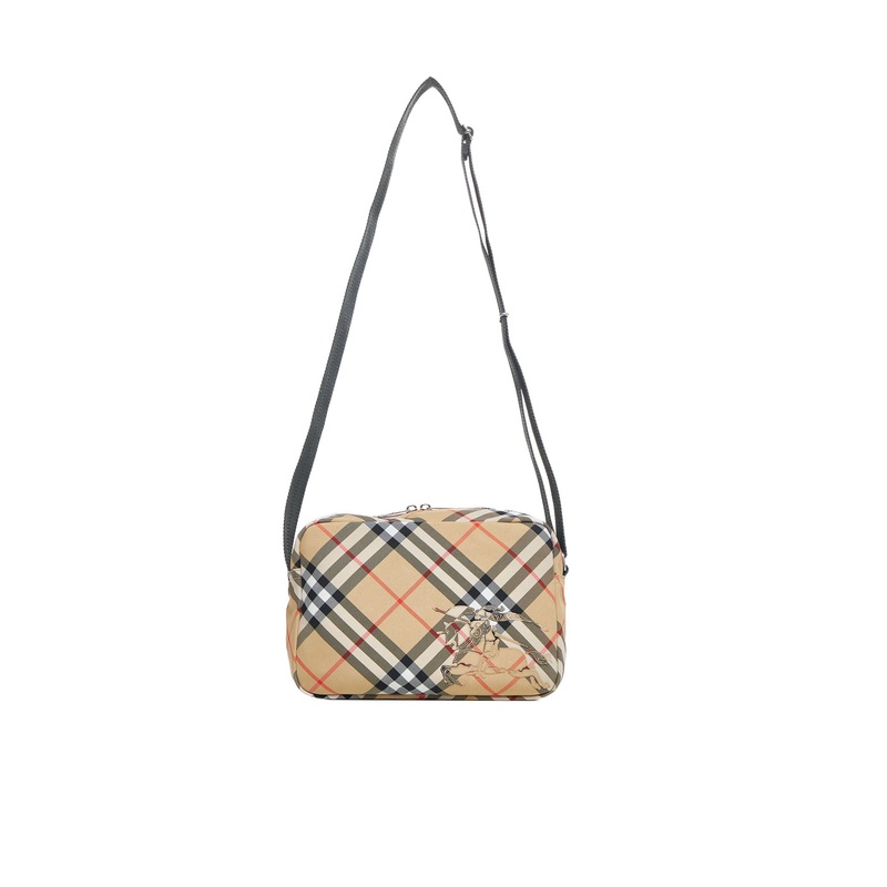 Beige Check crossbody bag|PZ