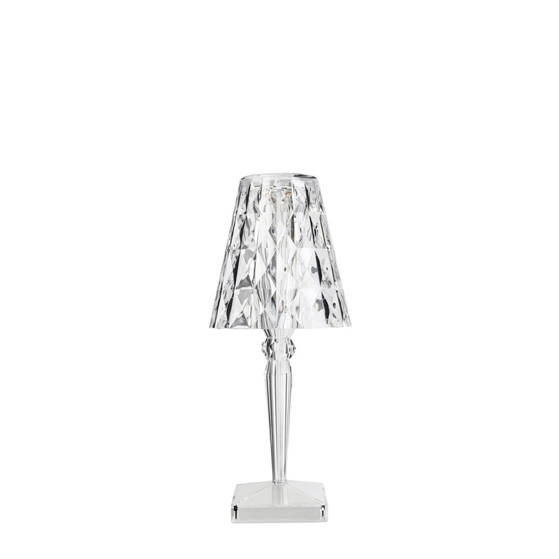 ‘Big Battery’ Metallic Rechargeable Table Lamp with Square Base in PMMA Home