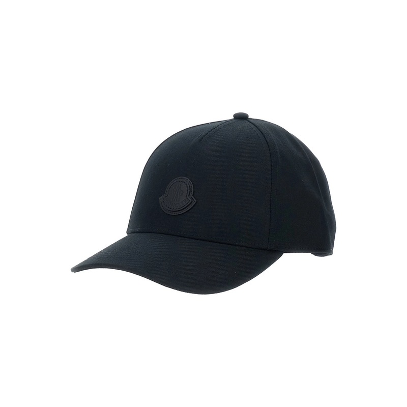 Black Baseball Cap with Logo Patch on the Front in Cotton Boy