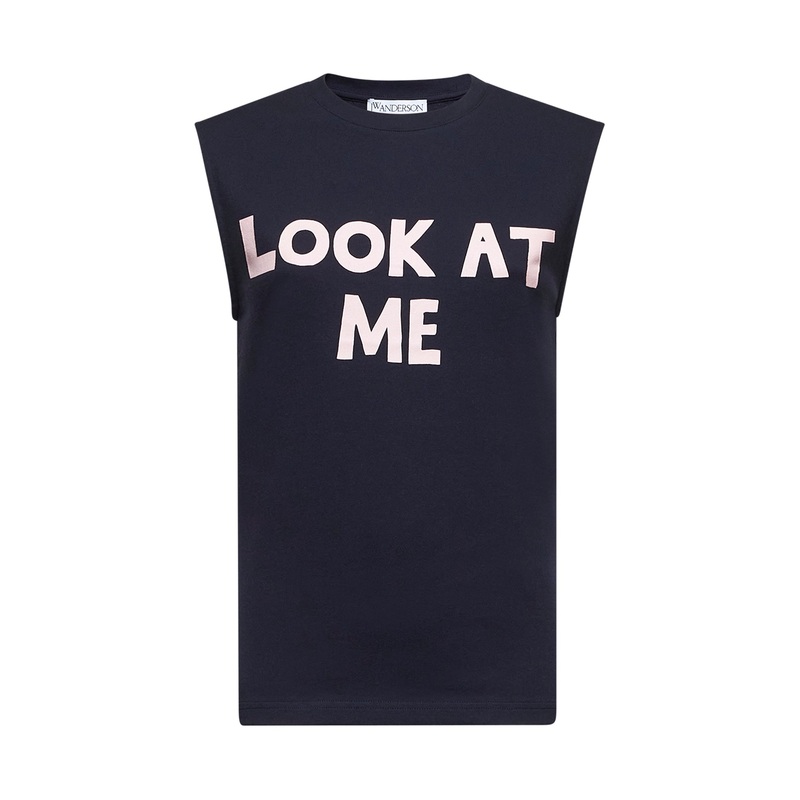 Blue jersey printed tank top|XS|S|M|L