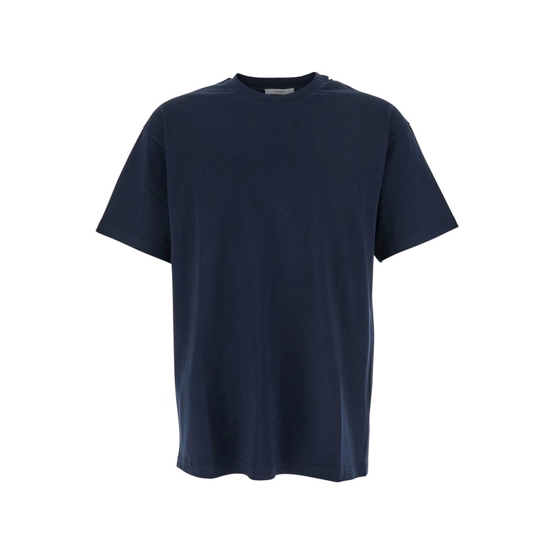 Blue T-Shirt with Logo on the Front in Cotton Man