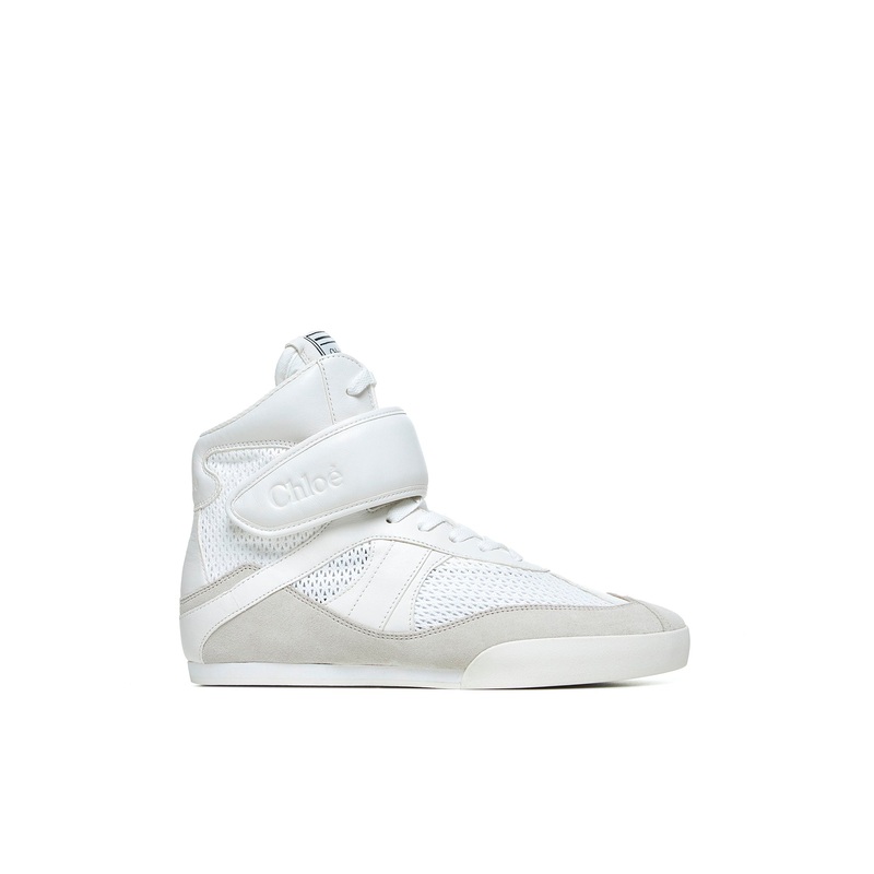 <BR/>White Chlo Kick high-top sneakers <BR/>