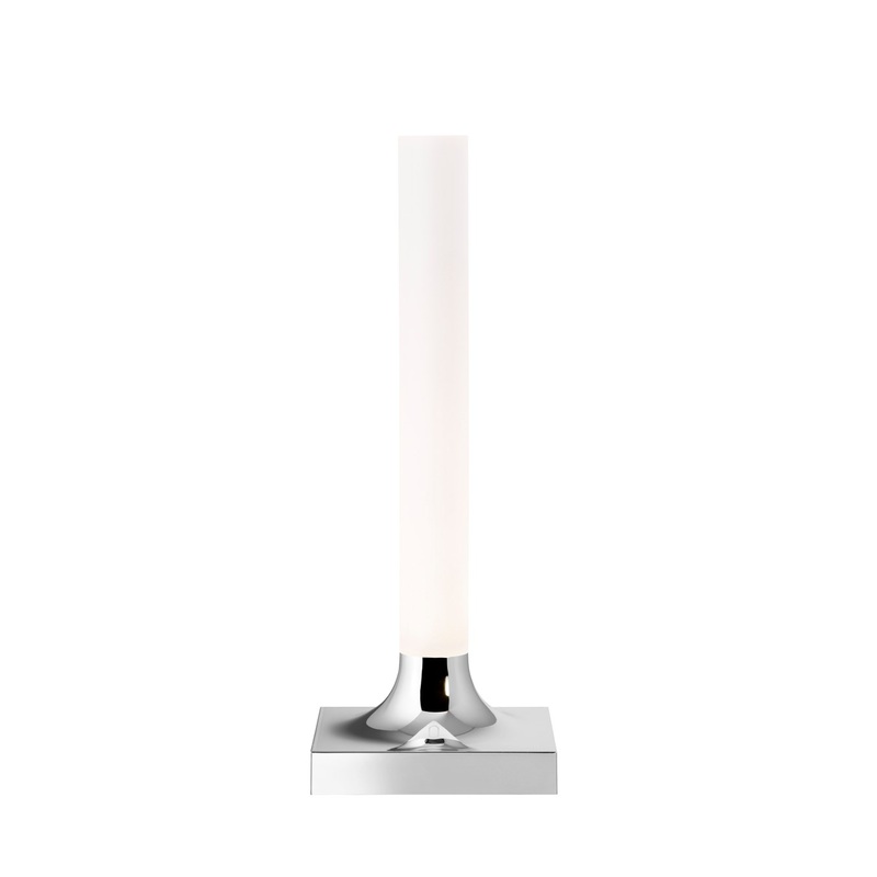 ‘Goodnight Battery’ Metallic Table Lamp with Candle-Line Design in PMMA Blend Home