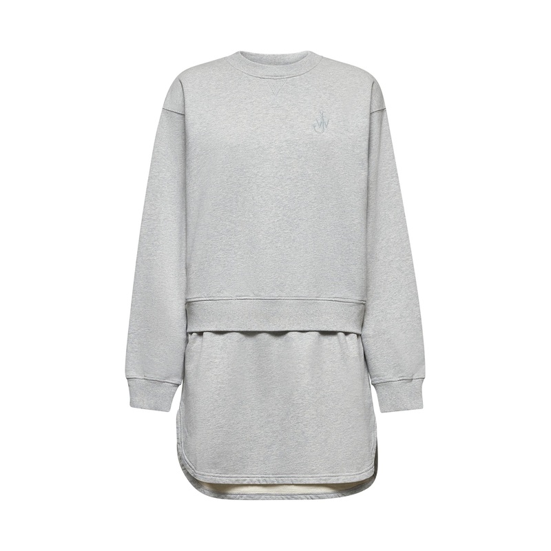 Grey layered sweatshirt dress|XS|S|M