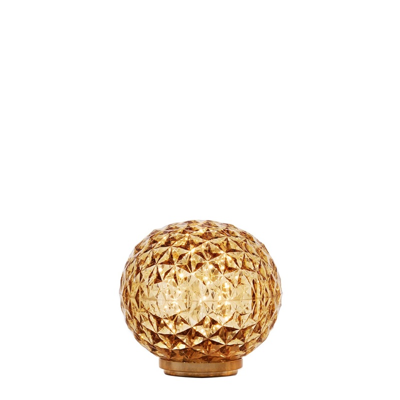 ‘Mini Planet’ Yellow Table Lamp with Oval Design in  Metallic Thermoplastic Technopolymer Home