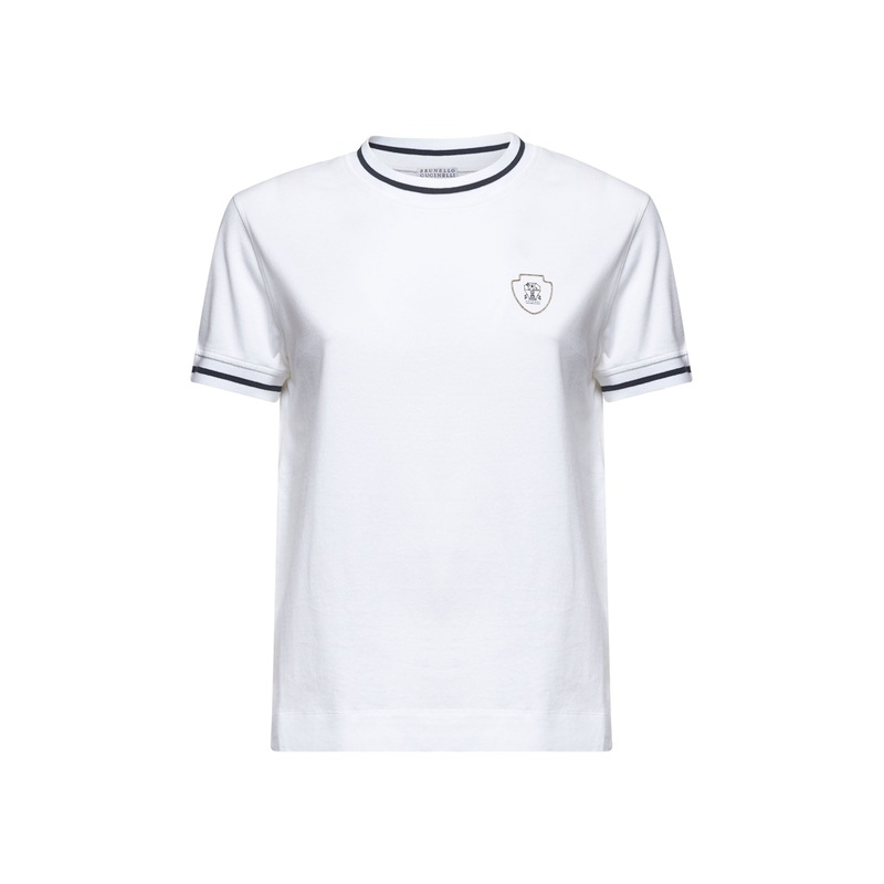 White cotton logo T-shirt|S|M|L|XL
