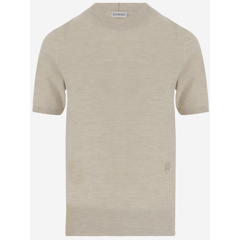 Beige Wool Knit T-Shirt|Beige|XS|M