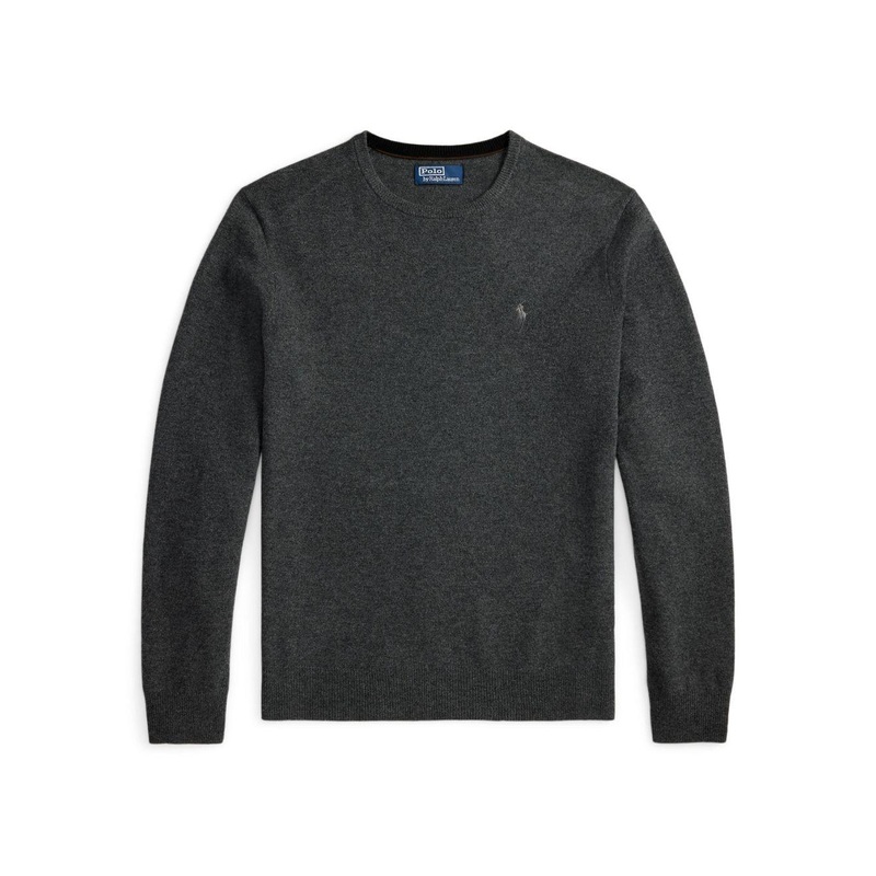 Merino Wool Crewneck Sweater|Dark Charcoal Melange|S|M|L|XL|XXL