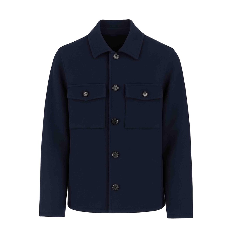 Navy Wool-Cashmere Jacket|Navy Blue|M|L|XL