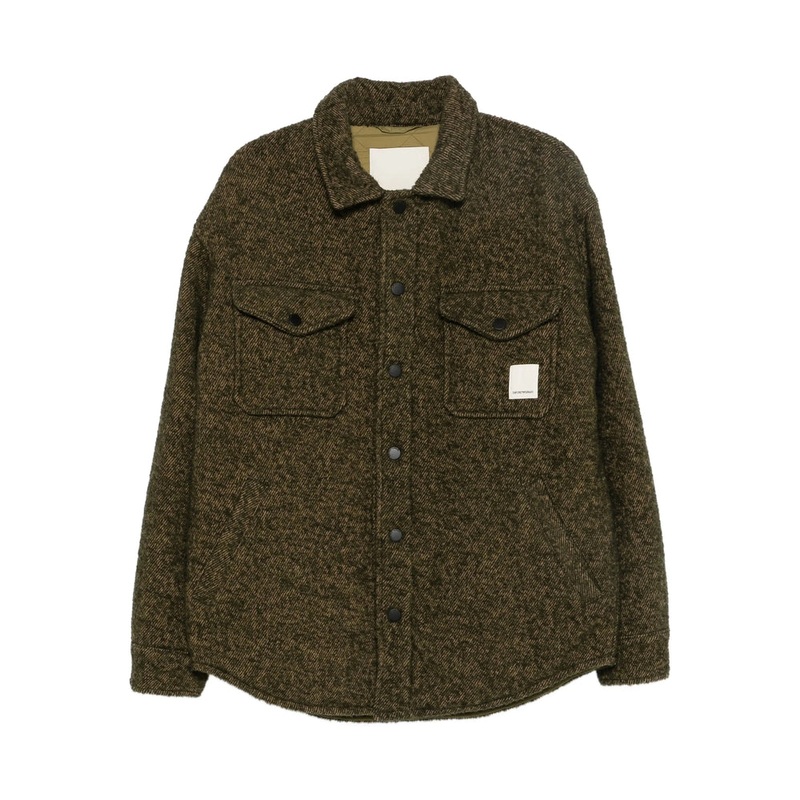 Olive Green Spread-Collar Jacket