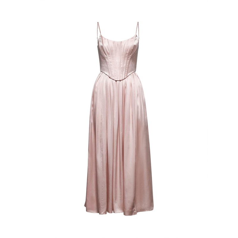 Zimmermann Light Pink Corset Midi Dress
