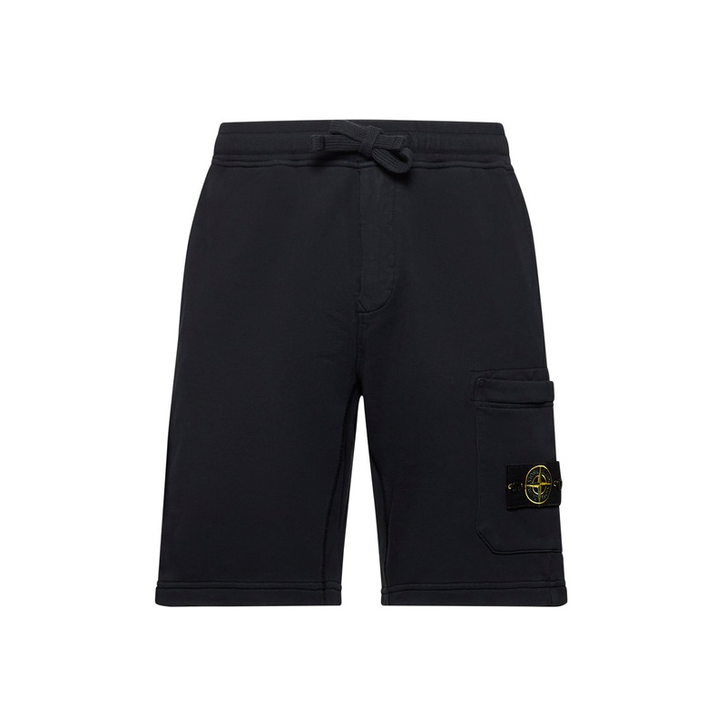 Blue cotton fleece cargo shorts