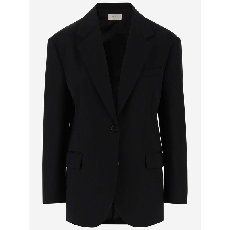 Single-Breasted Wool Jacket|Black|S