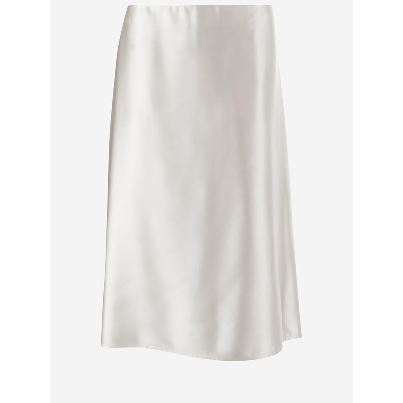 Viscose Midi Skirt|White|38