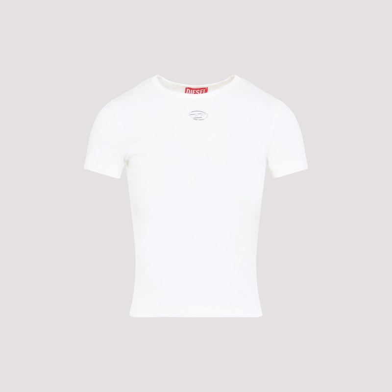 WHITE T-ELE-LONG-OD COTTON T-SHIRT
