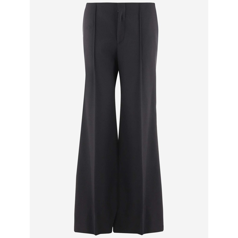 Wool Flare Pants|Black|38